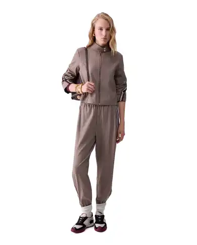 LIU JO GIACCA CON TAPE BICOLOR BEIGE