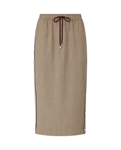 LIU JO GONNA MIDI CON TAPE LATERALE BEIGE