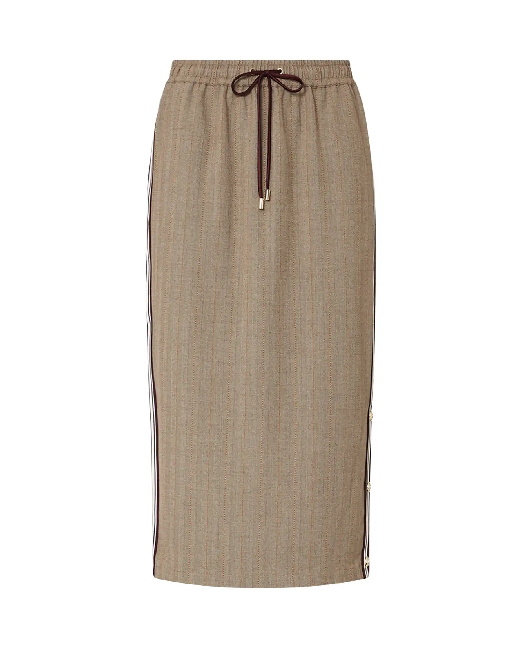 LIU JO GONNA MIDI CON TAPE LATERALE BEIGE