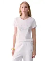 LIU JO T-SHIRT CON STRASS BIANCO