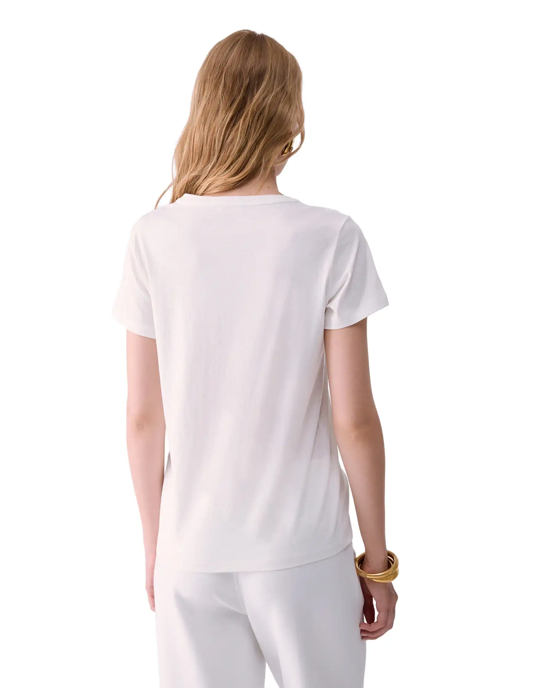 LIU JO T-SHIRT CON STRASS BIANCO