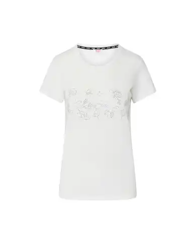 LIU JO T-SHIRT CON STRASS BIANCO