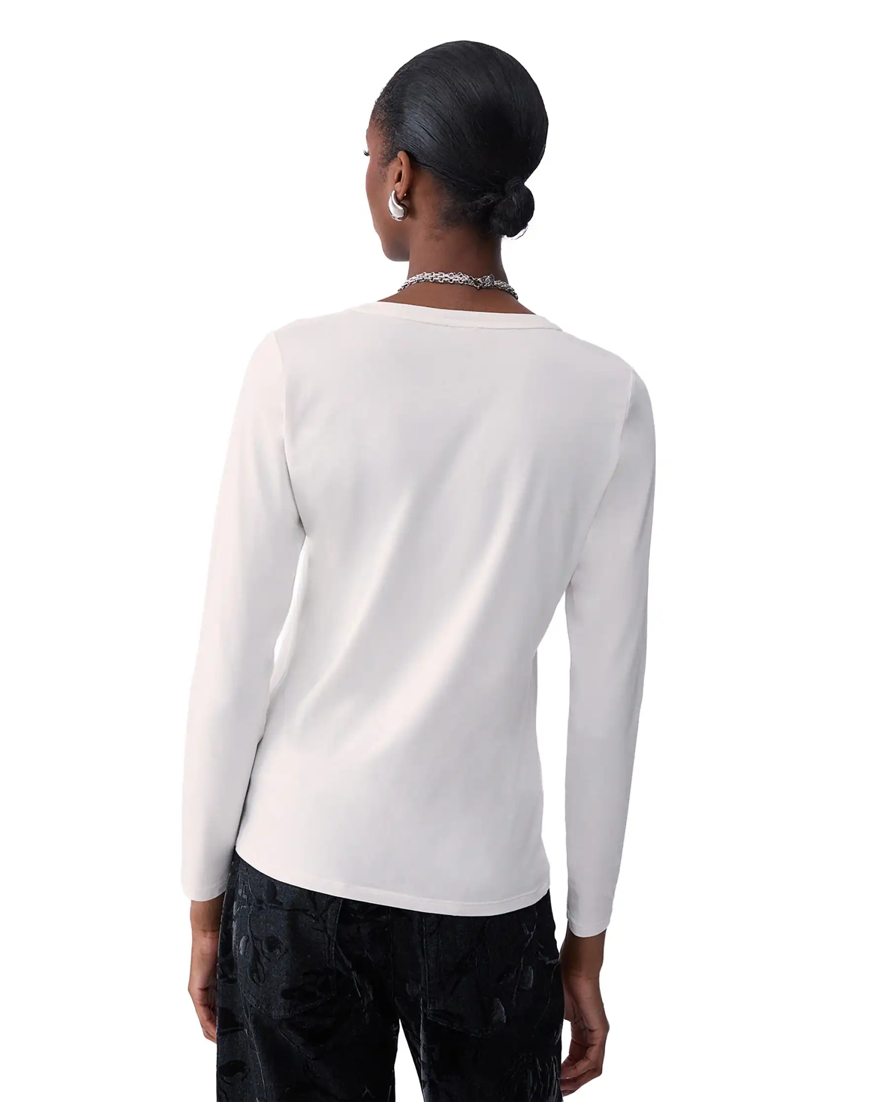 LIU JO T-SHIRT MANICHE LUNGHE CON PAILETTES BIANCO