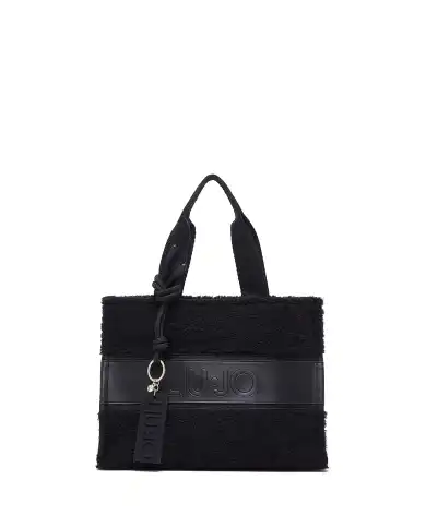 LIU JO BORSA TOTE IN TEDDY NERO