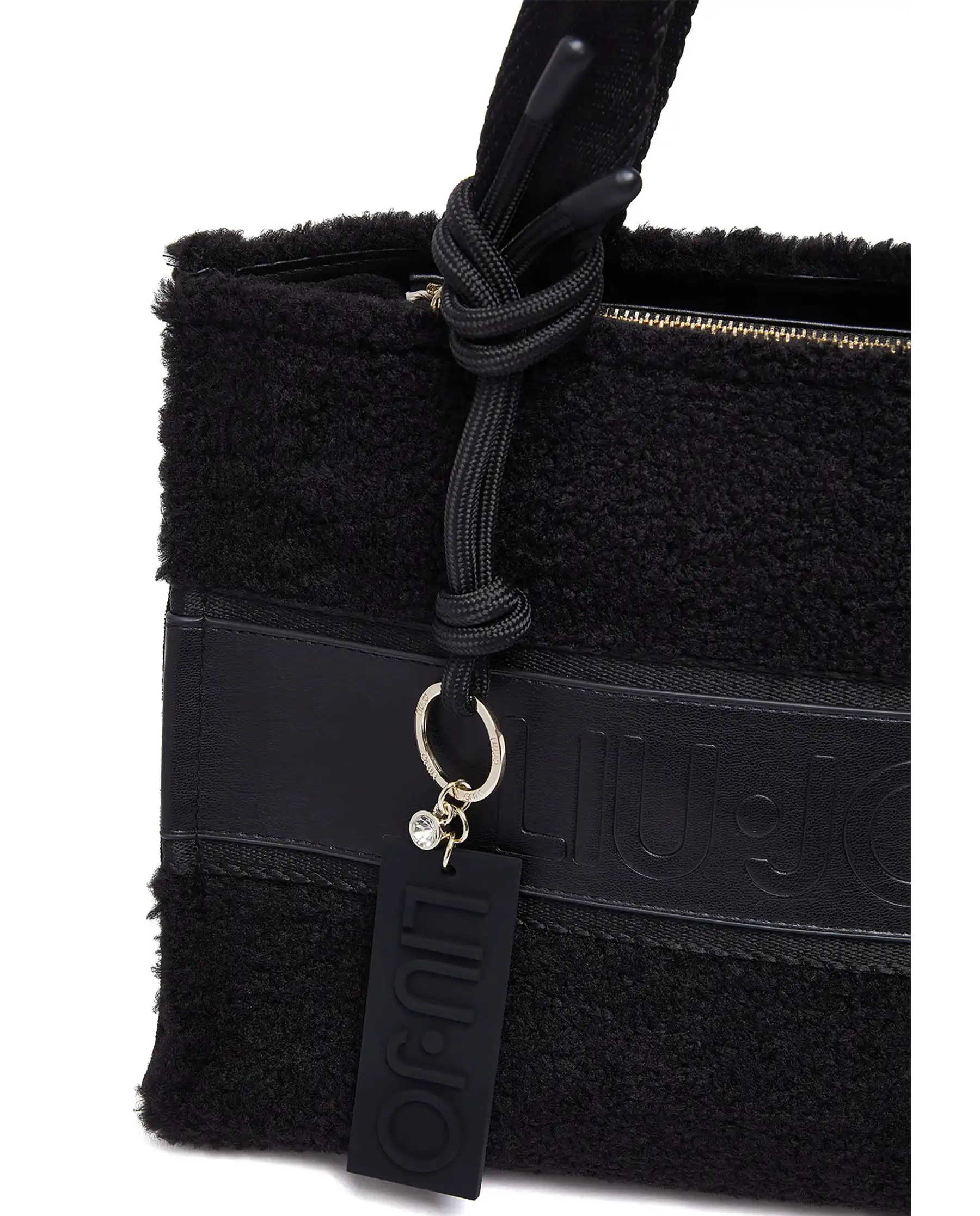 LIU JO BORSA TOTE IN TEDDY NERO
