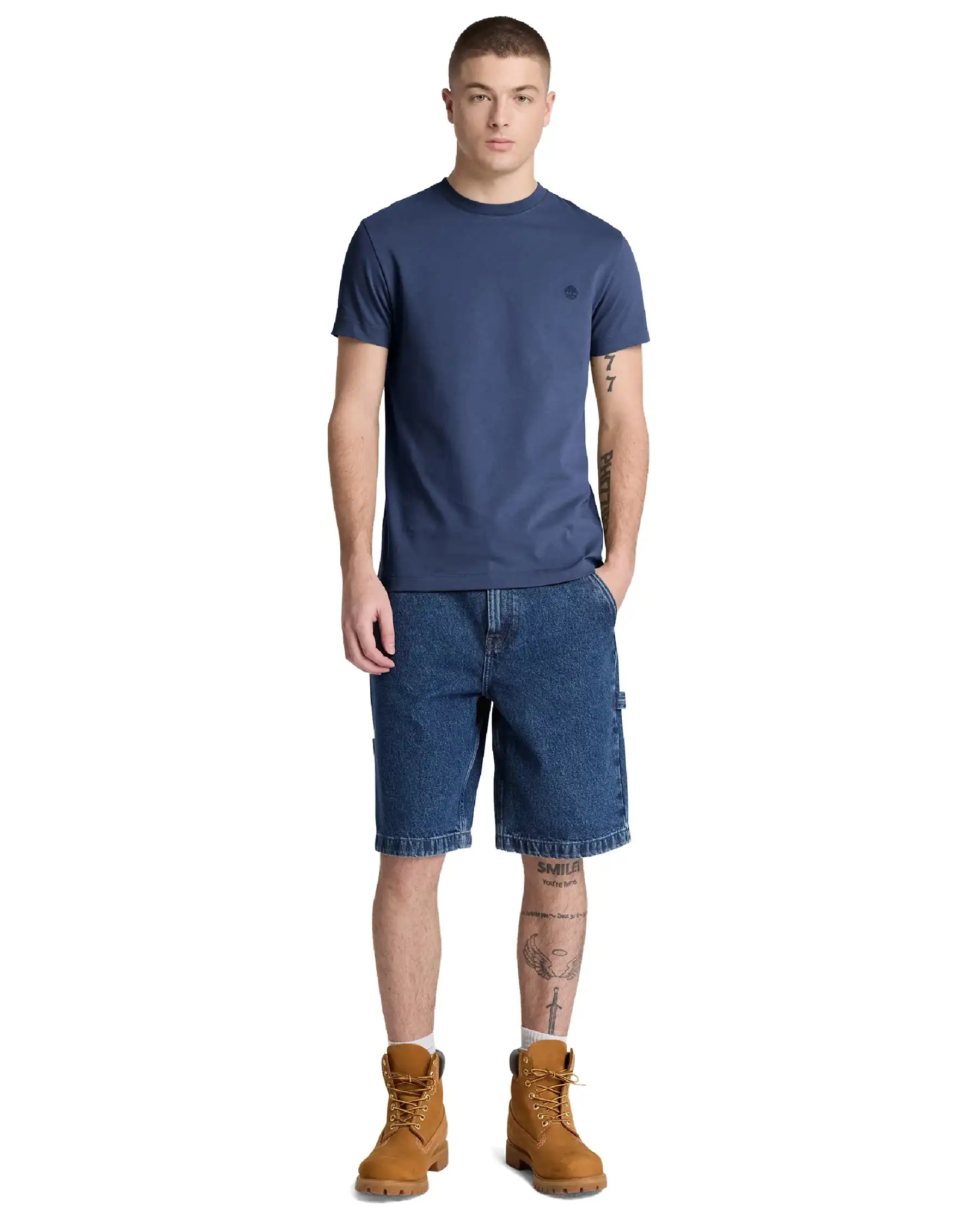 TIMBERLAND T-SHIRT SHORT SLEEVES TEE BLU