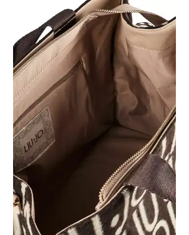 LIU JO BORSA TOTE JACQUARD TESTA DI MORO