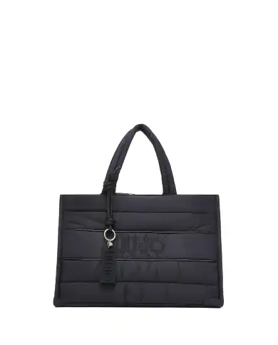 LIU JO BORSA TOTE IN NYLON IMBOTTITO NERO