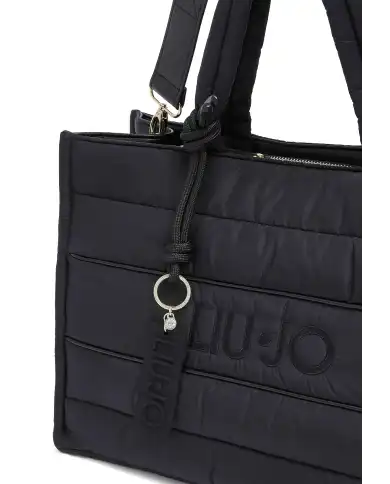 LIU JO BORSA TOTE IN NYLON IMBOTTITO NERO