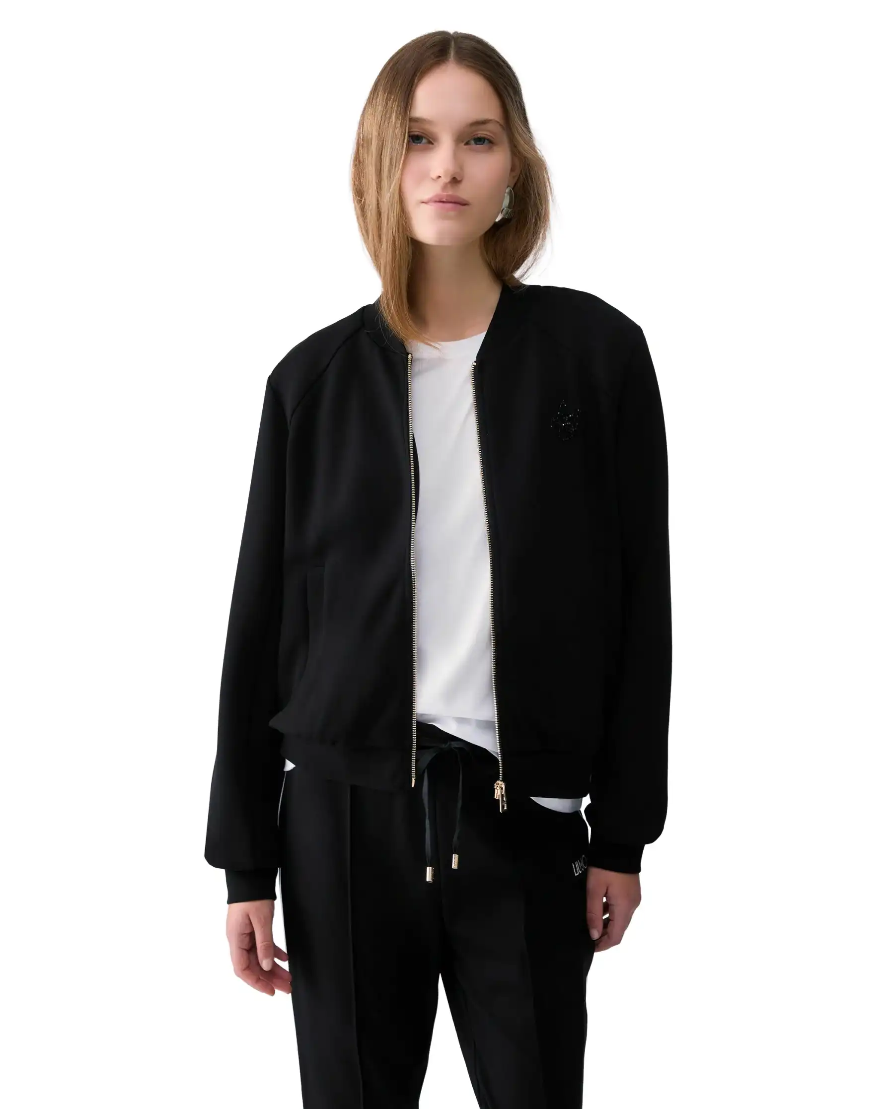 LIU JO FELPA CON ZIP NERO