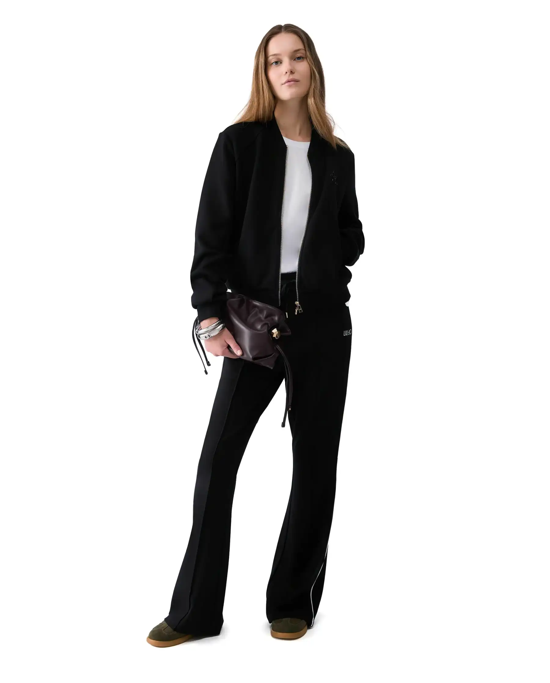 LIU JO FELPA CON ZIP NERO