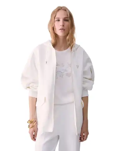 LIU JO GIUBBOTTO OVERSIZE CON CAPPUCCIO BIANCO