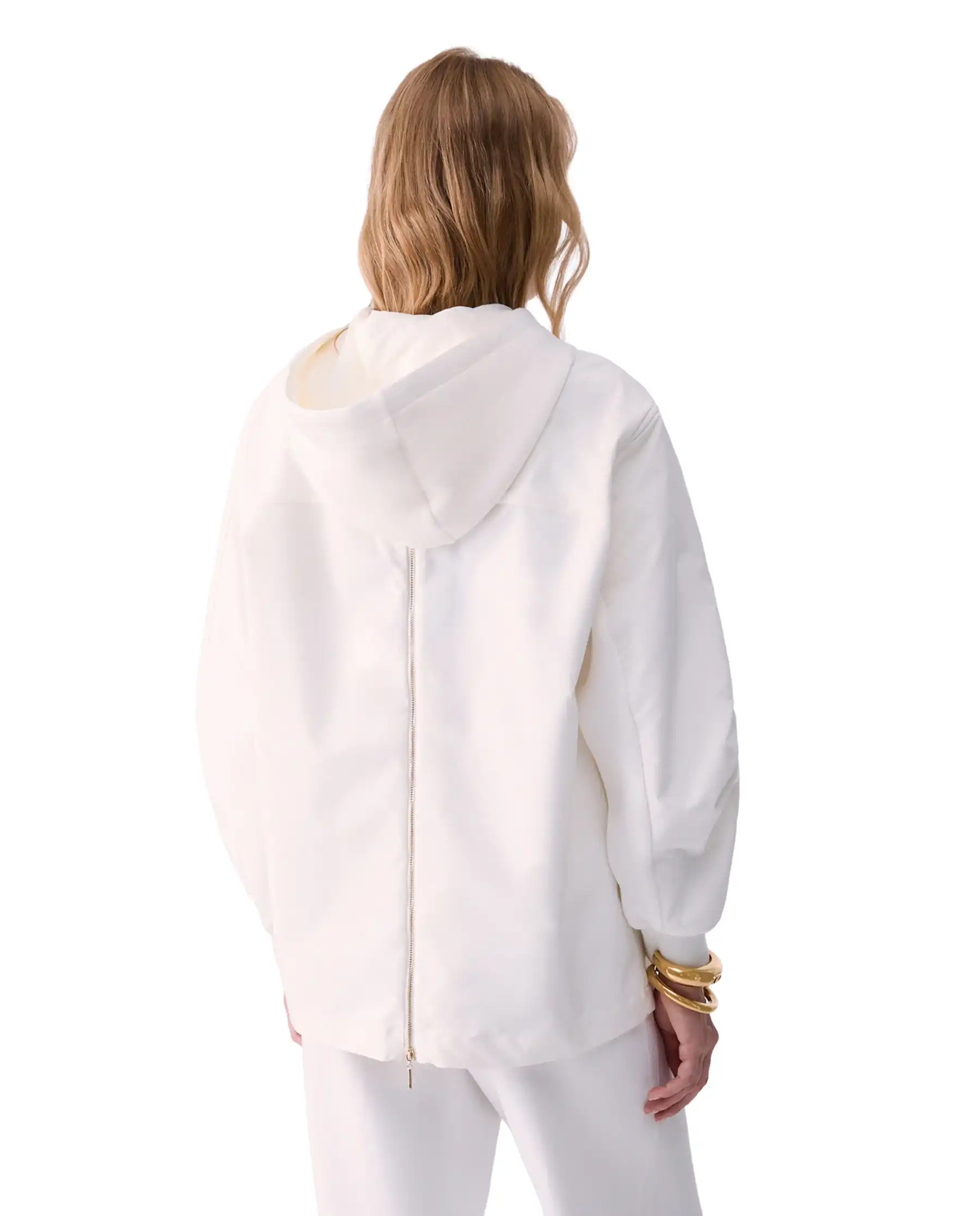 LIU JO GIUBBOTTO OVERSIZE CON CAPPUCCIO BIANCO