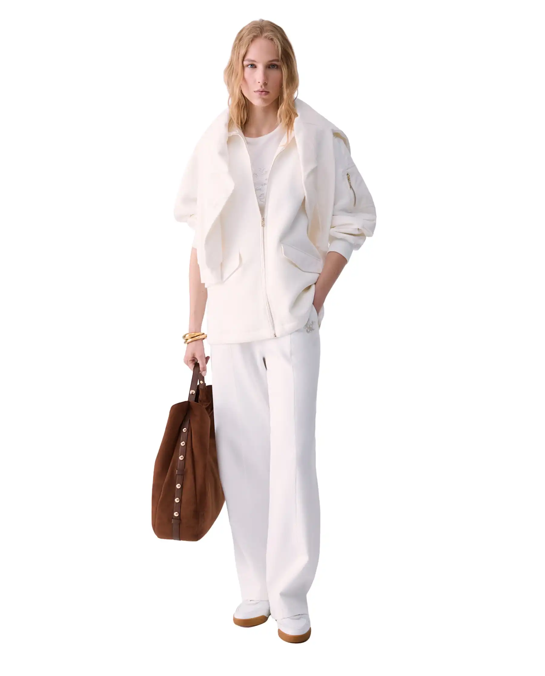 LIU JO GIUBBOTTO OVERSIZE CON CAPPUCCIO BIANCO