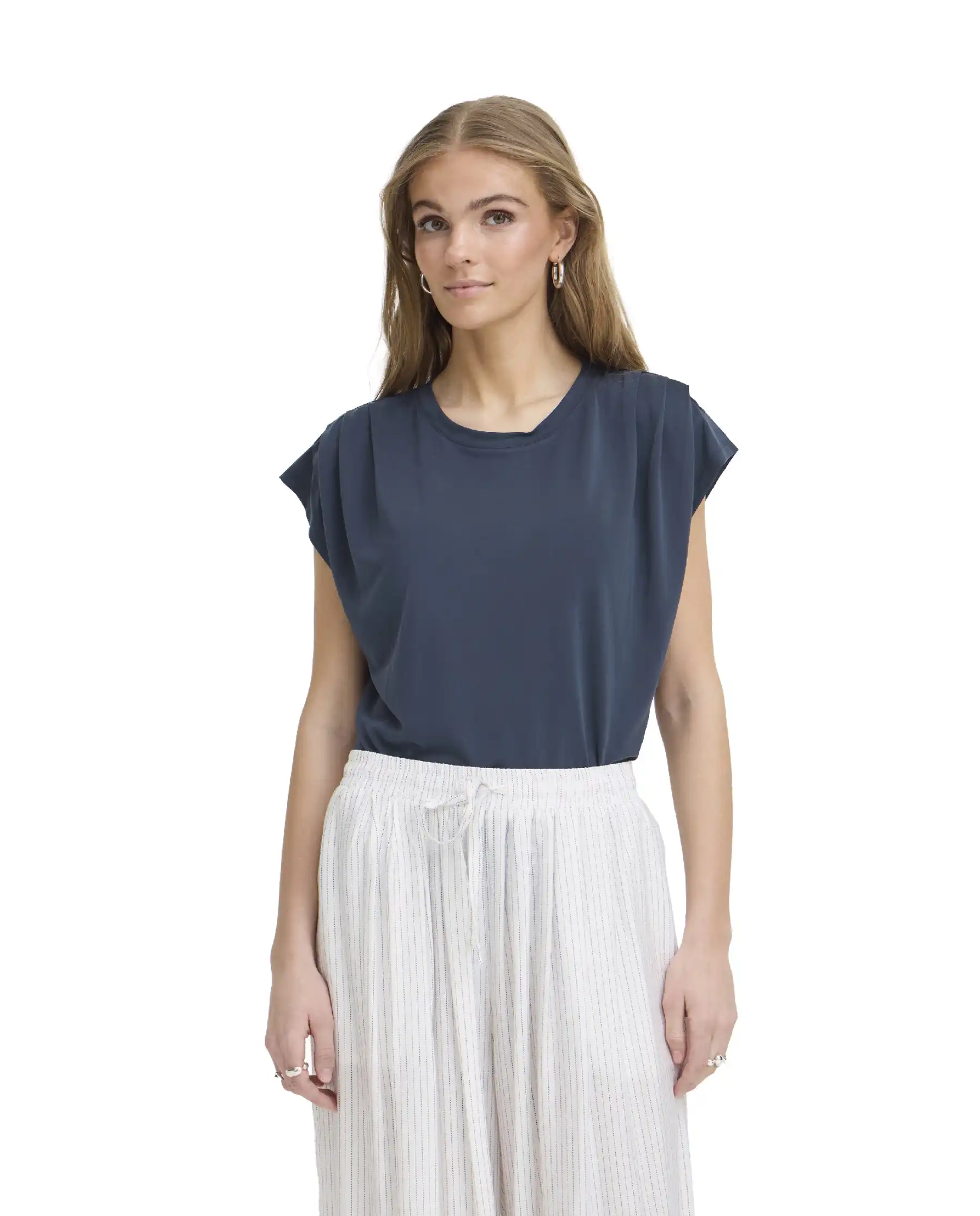 ICHI ICHI T-SHIRT LISKEN BLU Blu