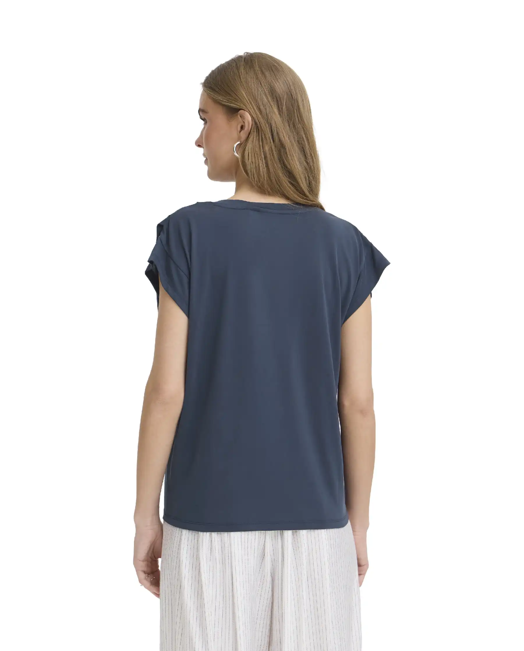 ICHI ICHI T-SHIRT LISKEN BLU Blu