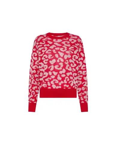 SUN 68 SUN 68 MAGLIONE LEOPARD ROSSO Rosso