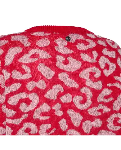 SUN 68 SUN 68 MAGLIONE LEOPARD ROSSO Rosso