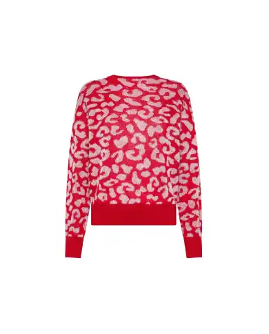 SUN 68 SUN 68 MAGLIONE LEOPARD ROSSO Rosso