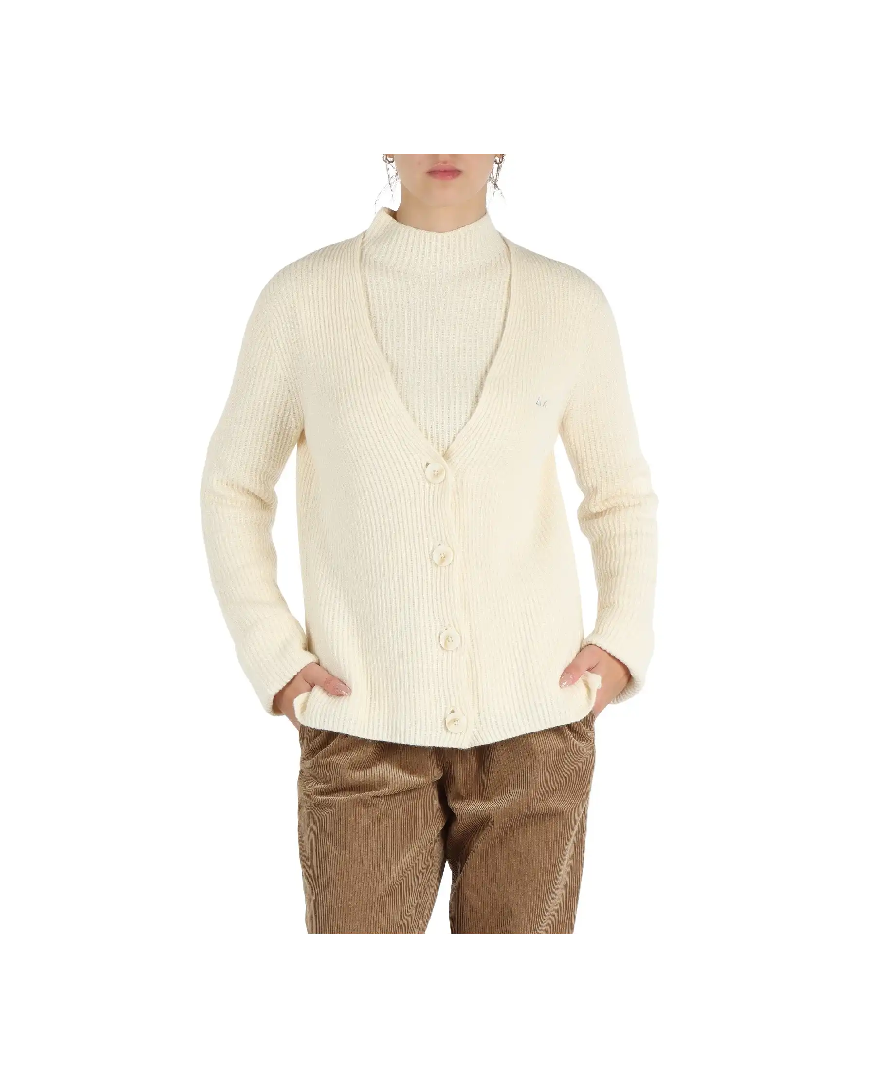 SUN 68 SUN 68 CARDIGAN PANNA Panna