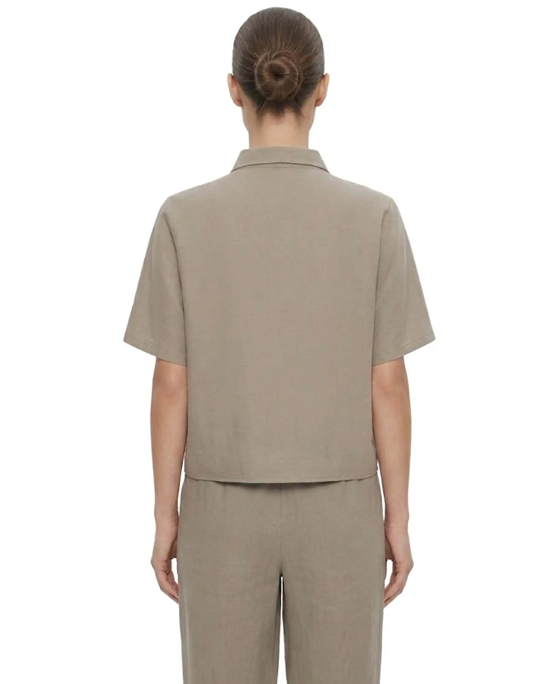 ICHI ICHI CAMICIA LINNO TAUPE Taupe