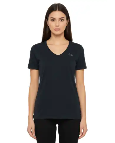 SUN 68 SUN 68 T-SHIRT V NECK PIQUET BLU BLU
