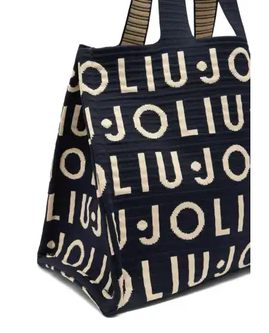 LIU JO LIU JO BORSA KNITTED LOGO BLU BLU
