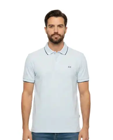 SUN 68 SUN 68 POLO SMALL STRIPE BIANCO BIANCO