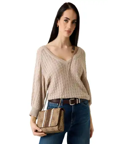 GUESS GUESS BORSA NOELLE BEIGE BEIGE