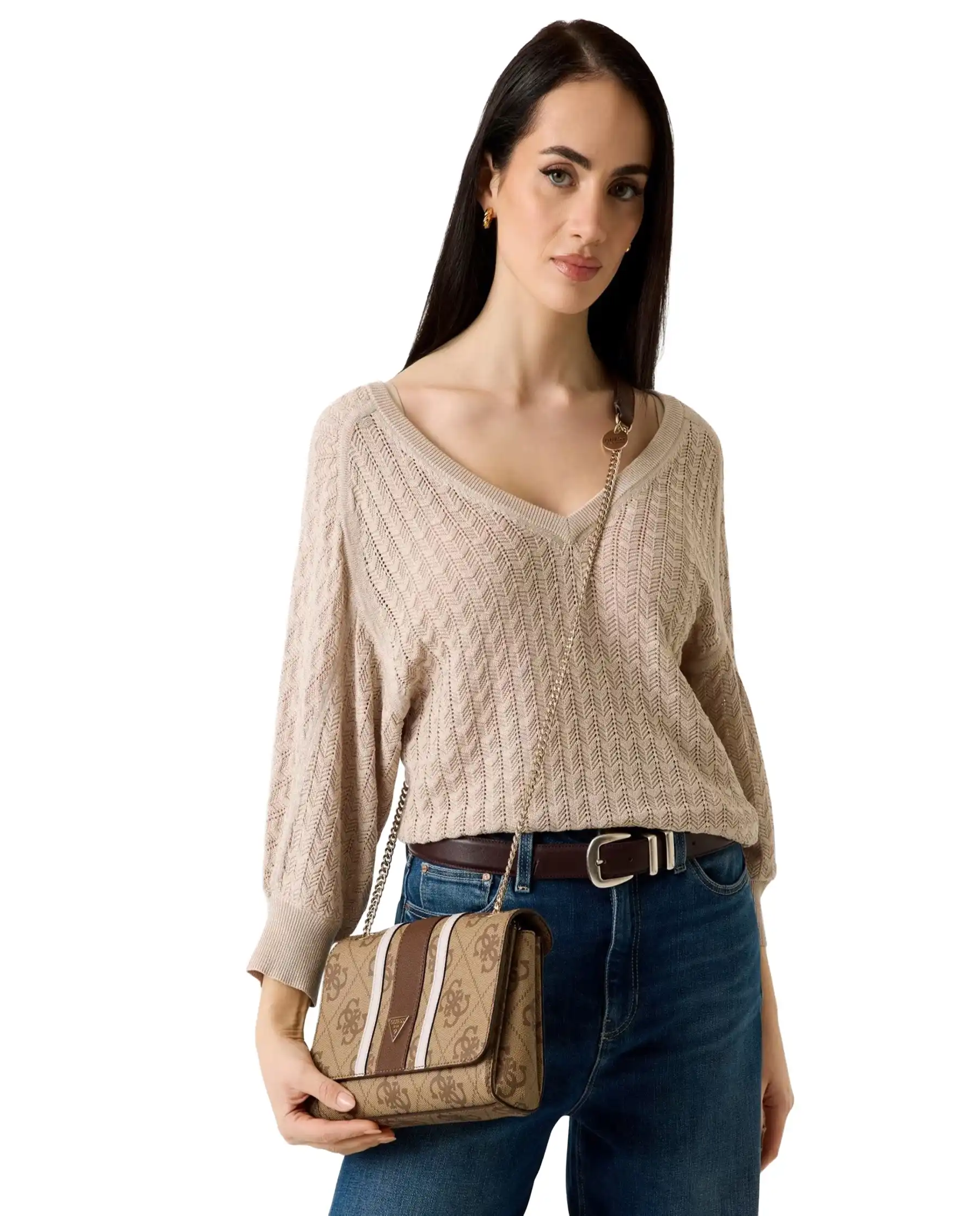 GUESS GUESS BORSA NOELLE BEIGE BEIGE